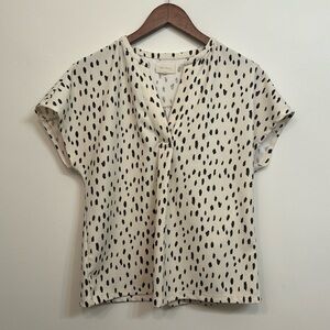 MELLODAY Black and White Spotted Blouse